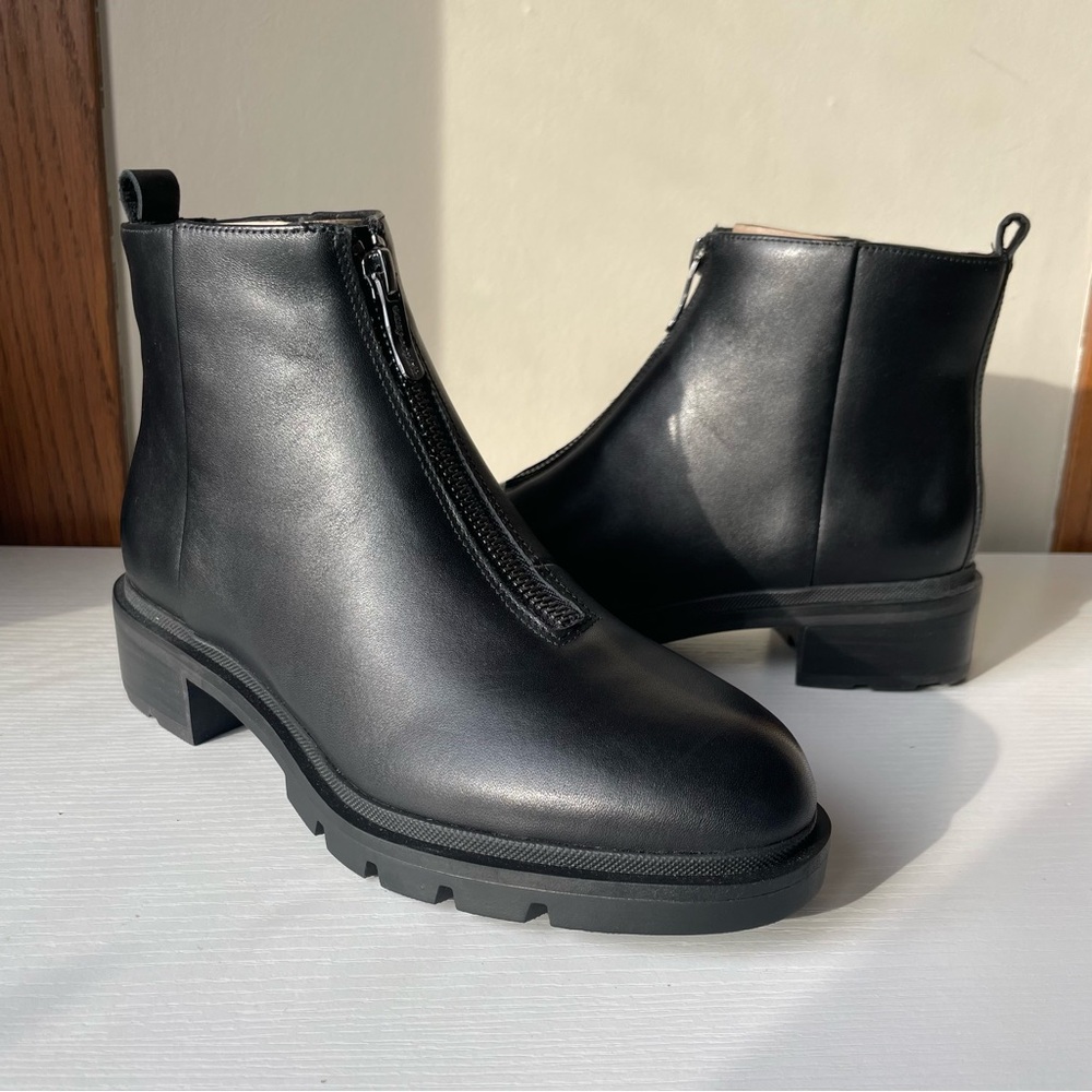 New Easy Spirit Black Leather Ankle Boots Size 6